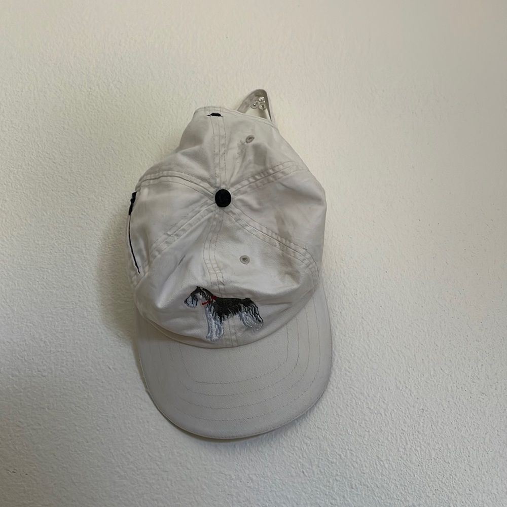 Adjustable hat with dog and side zipper